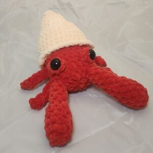 10" Handmade By Skylar Crochet Hermit Crab Plush Stuffed Animal